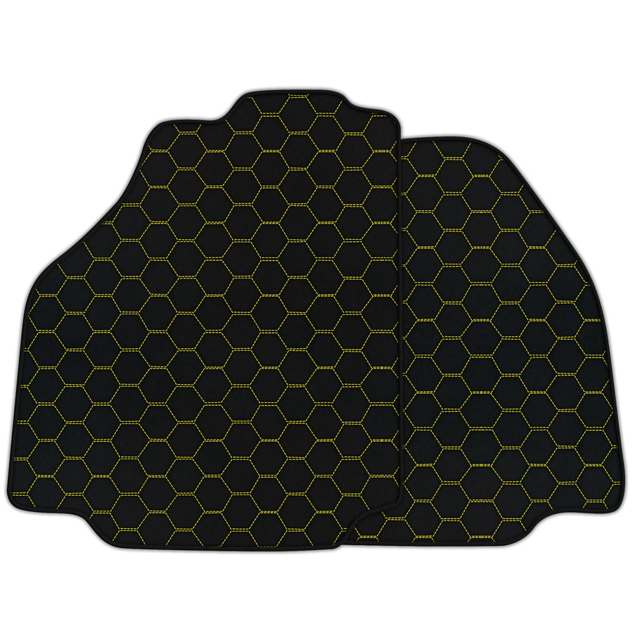 Customizable Leather Floor Mats with Symmetrical Hex Pattern for Ferrari 488 Pista Spider (2019-2021)