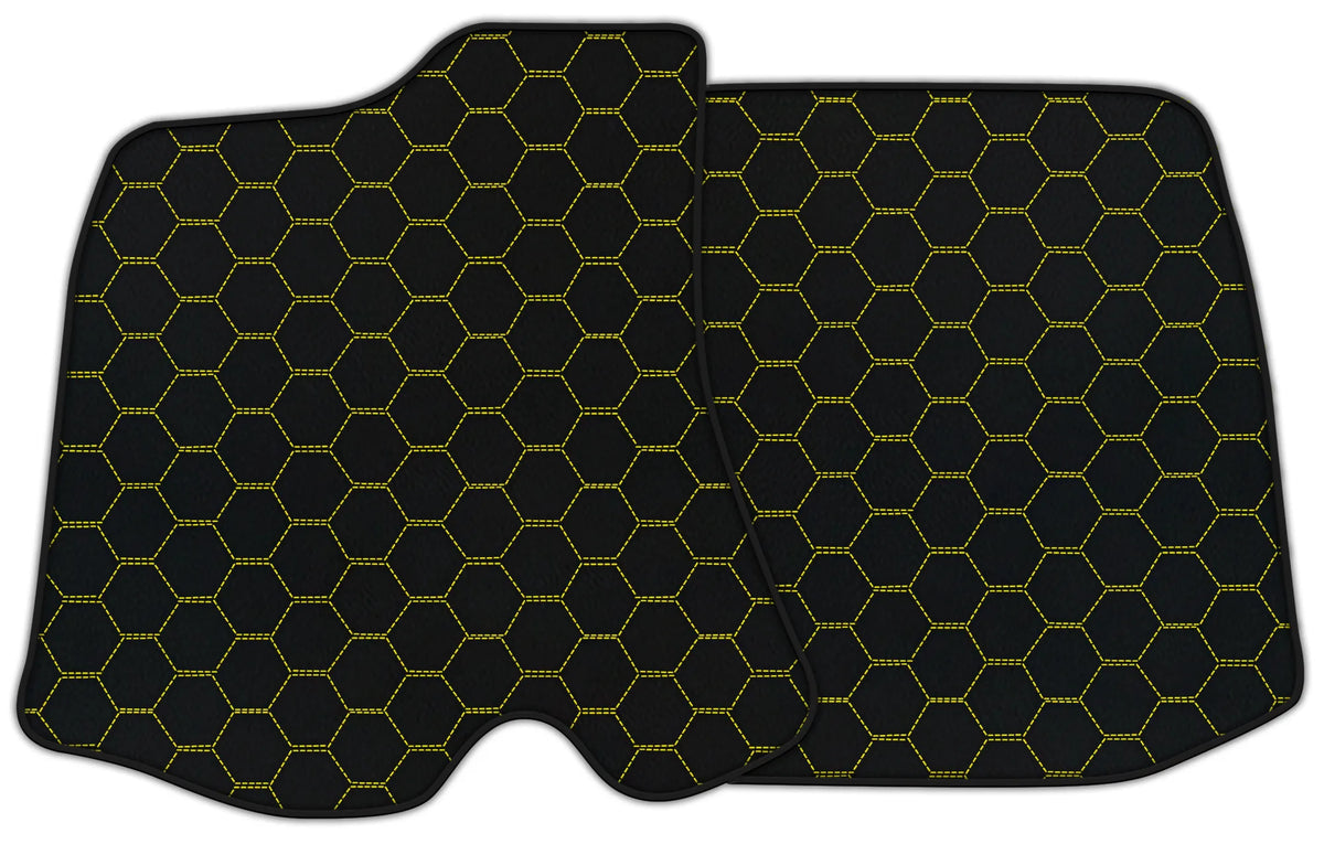 Customizable Leather Floor Mats with Symmetrical Hex Pattern for Ferrari Roma (2021-2027)