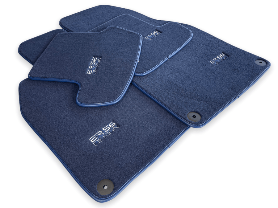 Dark Blue Floor Mats for Porsche Panamera (2009-2016) | ER56 Design - AutoWin
