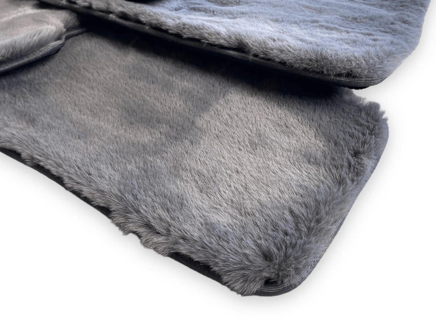 Dark Gray Sheepskin Floor Mats For Bentley Flying Spur (2005-2013) Design Brand - AutoWin