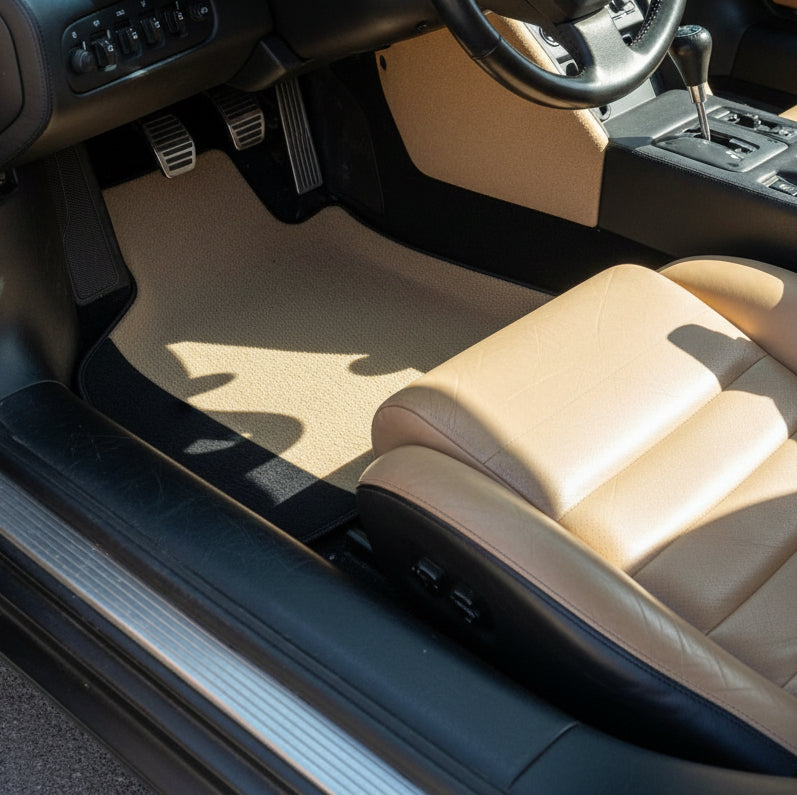 Tapis de voiture en cuir personnalisables avec motif de diamant unique pour Lamborghini Diablo (1990-2001) - AutoWin