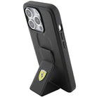Ferrari Grip Stand Metal Logo Hardcase for iPhone 15 Pro 6.1" - AutoWin