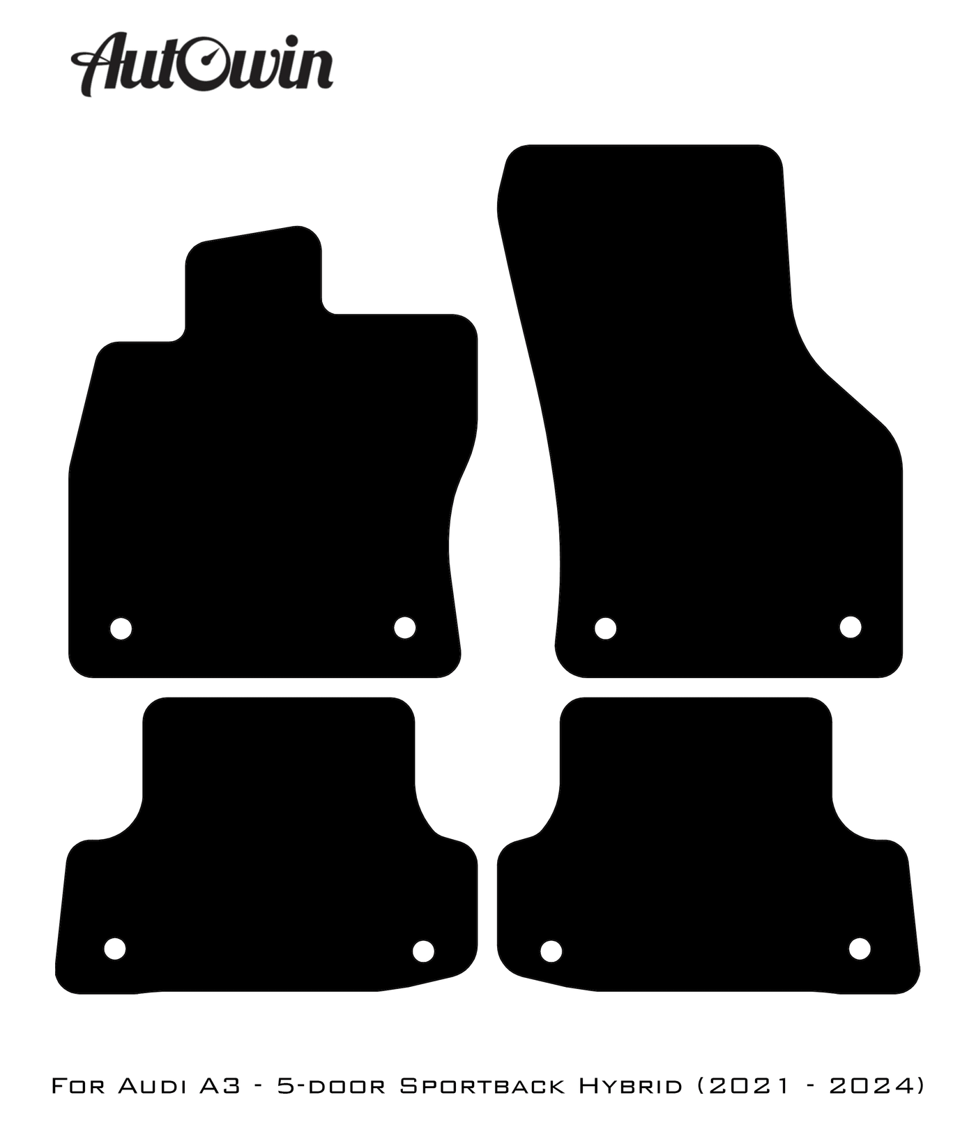 Floor Mats for Audi A3 - 5-door Sportback Hybrid (2021 - 2024) ER56 Design - AutoWin