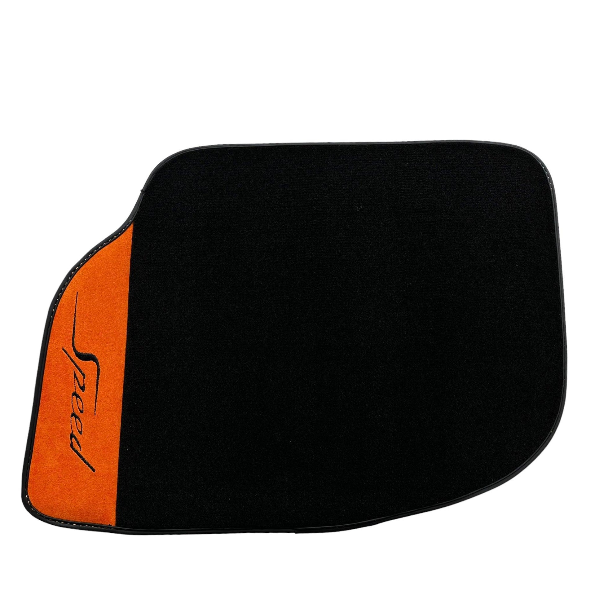 Floor Mats For Bentley Flying Spur (2019-2023) with Orange Alcantara Leather - AutoWin