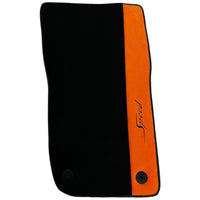Floor Mats For Bentley Flying Spur (2019-2023) with Orange Alcantara Leather - AutoWin