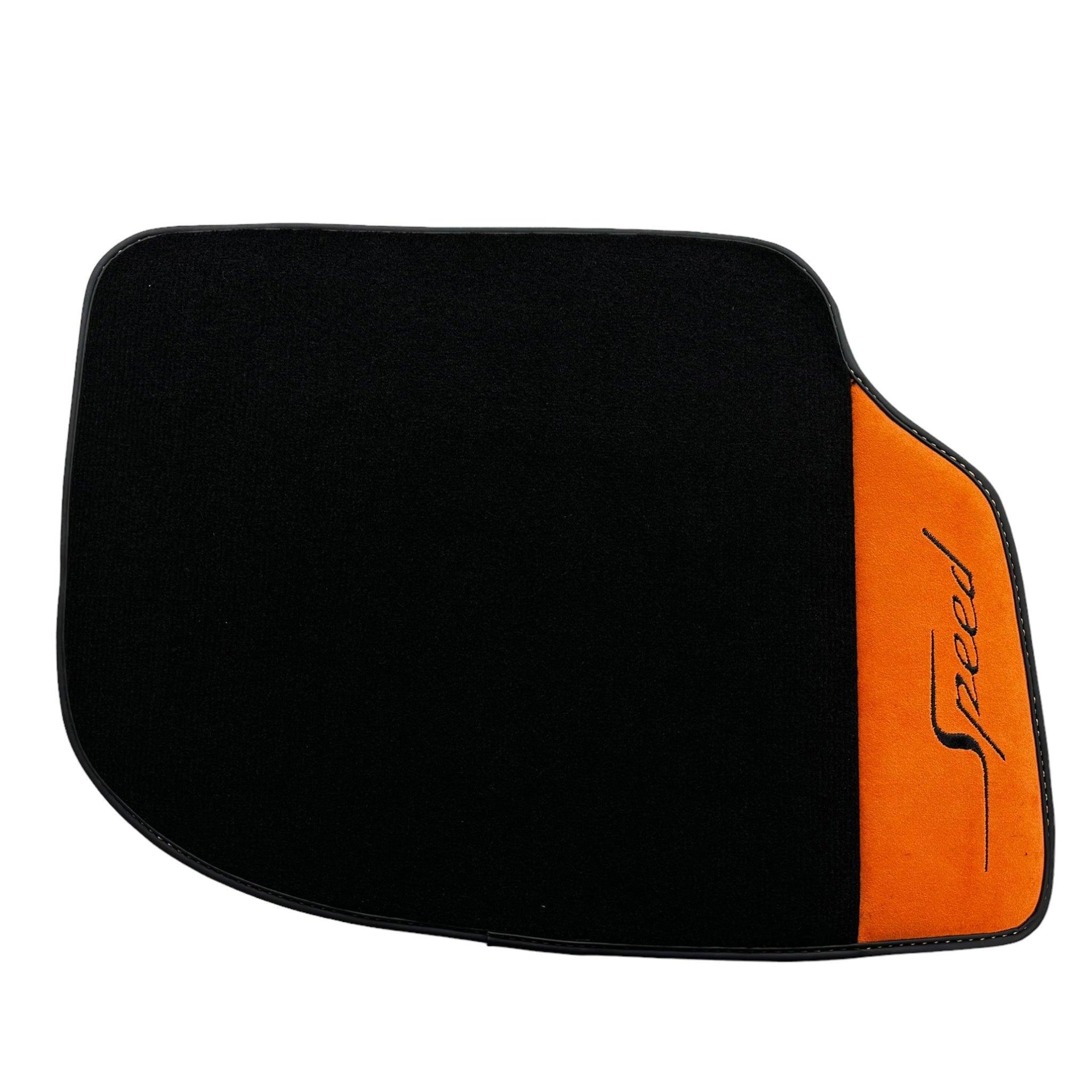 Floor Mats For Bentley Flying Spur (2019-2023) with Orange Alcantara Leather - AutoWin