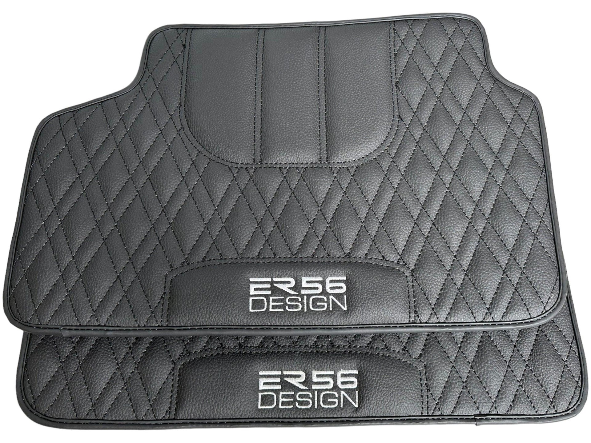 Floor Mats For BMW Gran Tourer F46 (2015-2022) 5 Seats Black Leather Er56 Design - AutoWin