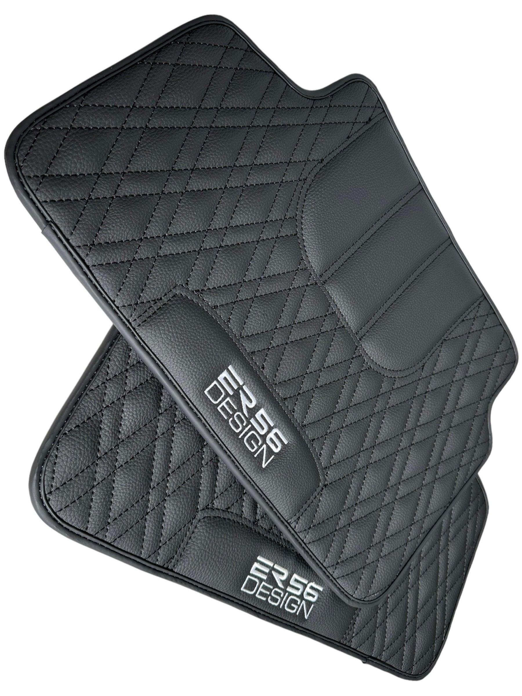 Floor Mats For BMW M3 G81 Touring (2022-2026) Black Leather Er56 Design - AutoWin