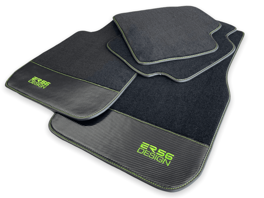 Floor Mats For BMW Gran Tourer F46 (2015-2022) 7 Seats Carbon Leather Er56 Design - AutoWin