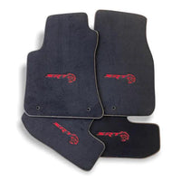 Floor Mats For Dodge Challenger Srt 2011-2021 With Emblem Tailored Black Carpets - AutoWin