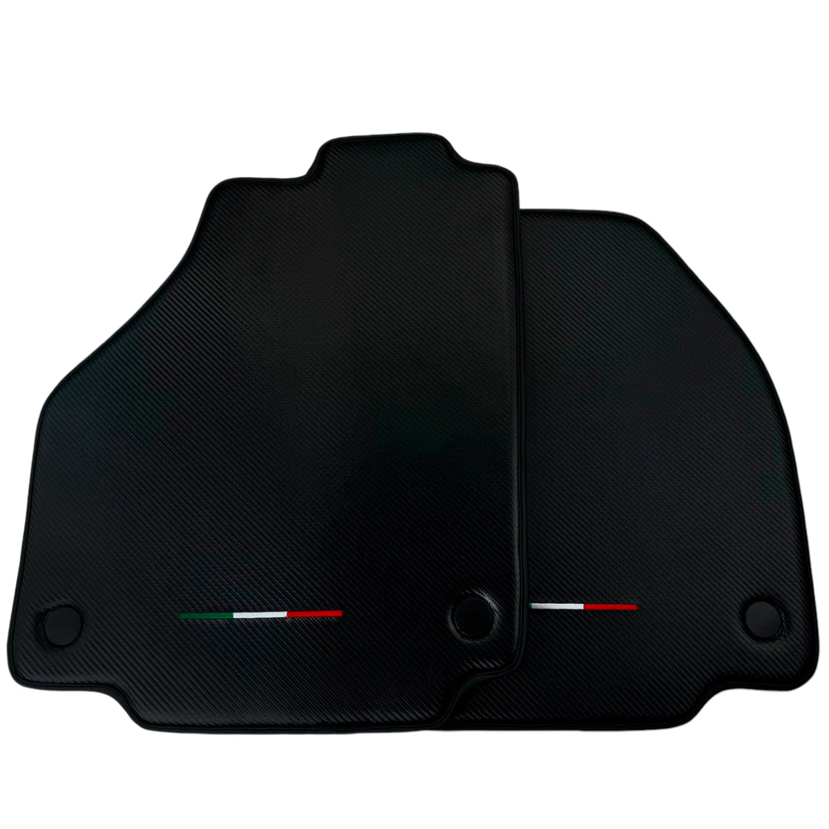 Interior look of floor mats for Ferrari 458 GT2 (2012-2015) Carbon Fiber Leather Autowin Brand Italian Edition