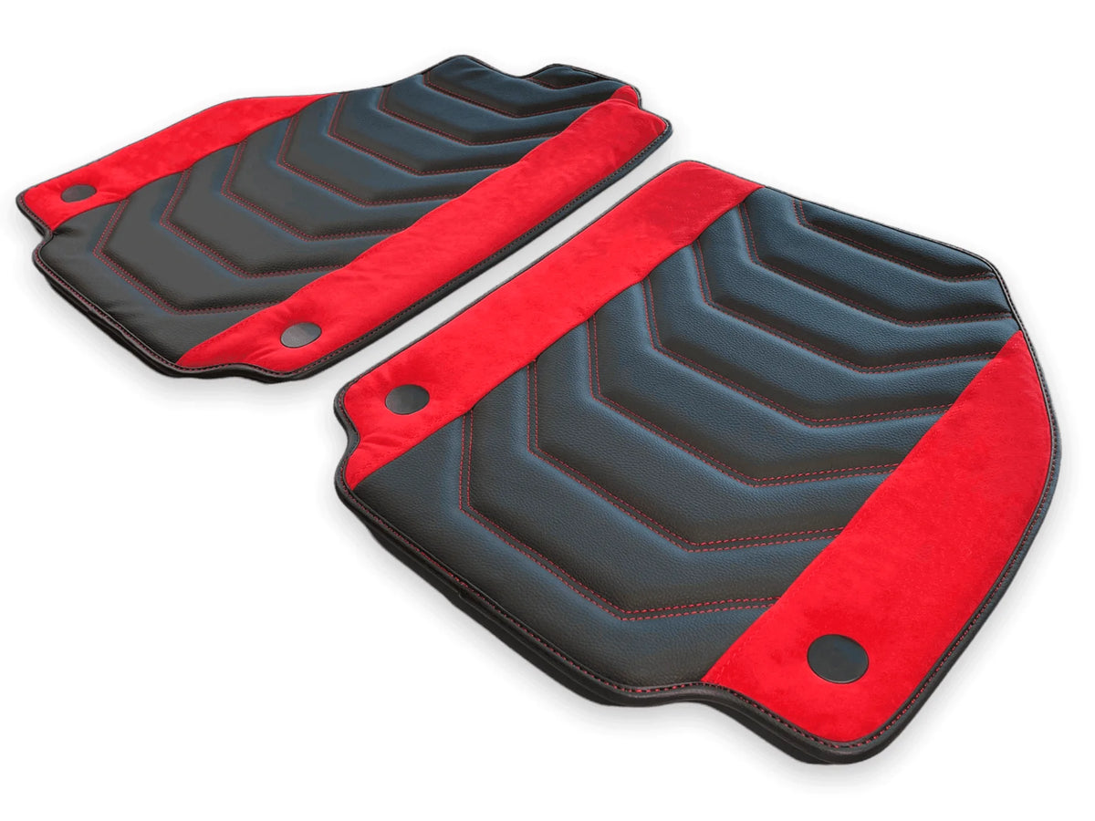 Floor Mats For Ferrari 458 GT2 (2012-2015) Leather With Red Alcantara
