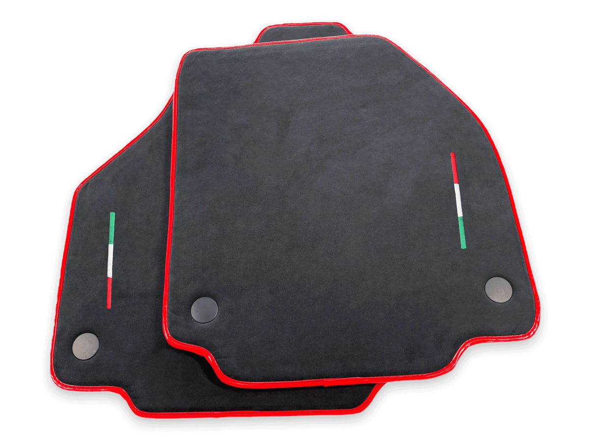 Floor Mats For Ferrari 458 Italia (2009-2015) Alcantara Leather Red Trim - AutoWin