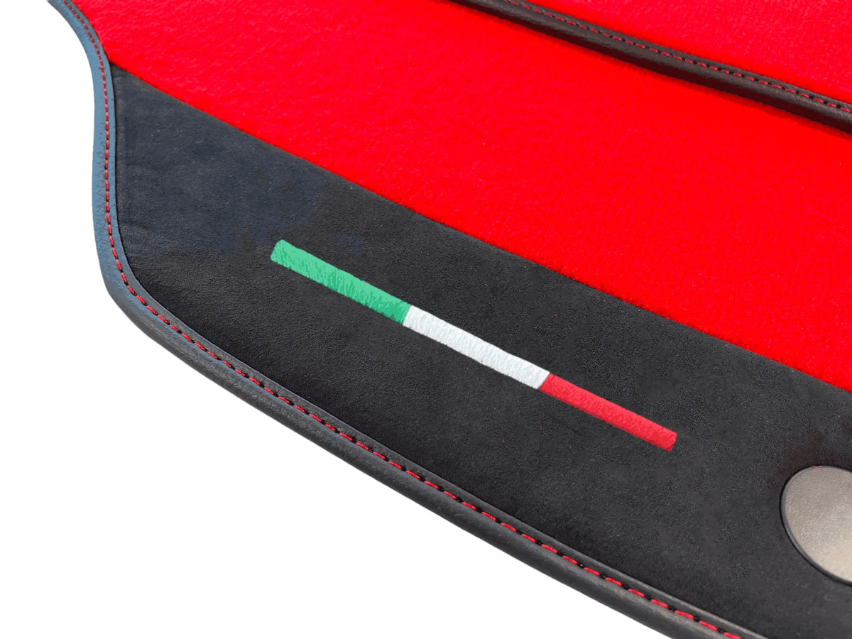 Floor Mats For Ferrari 458 Italia (2009-2015) Red Carpet And Alcantara Leather - AutoWin