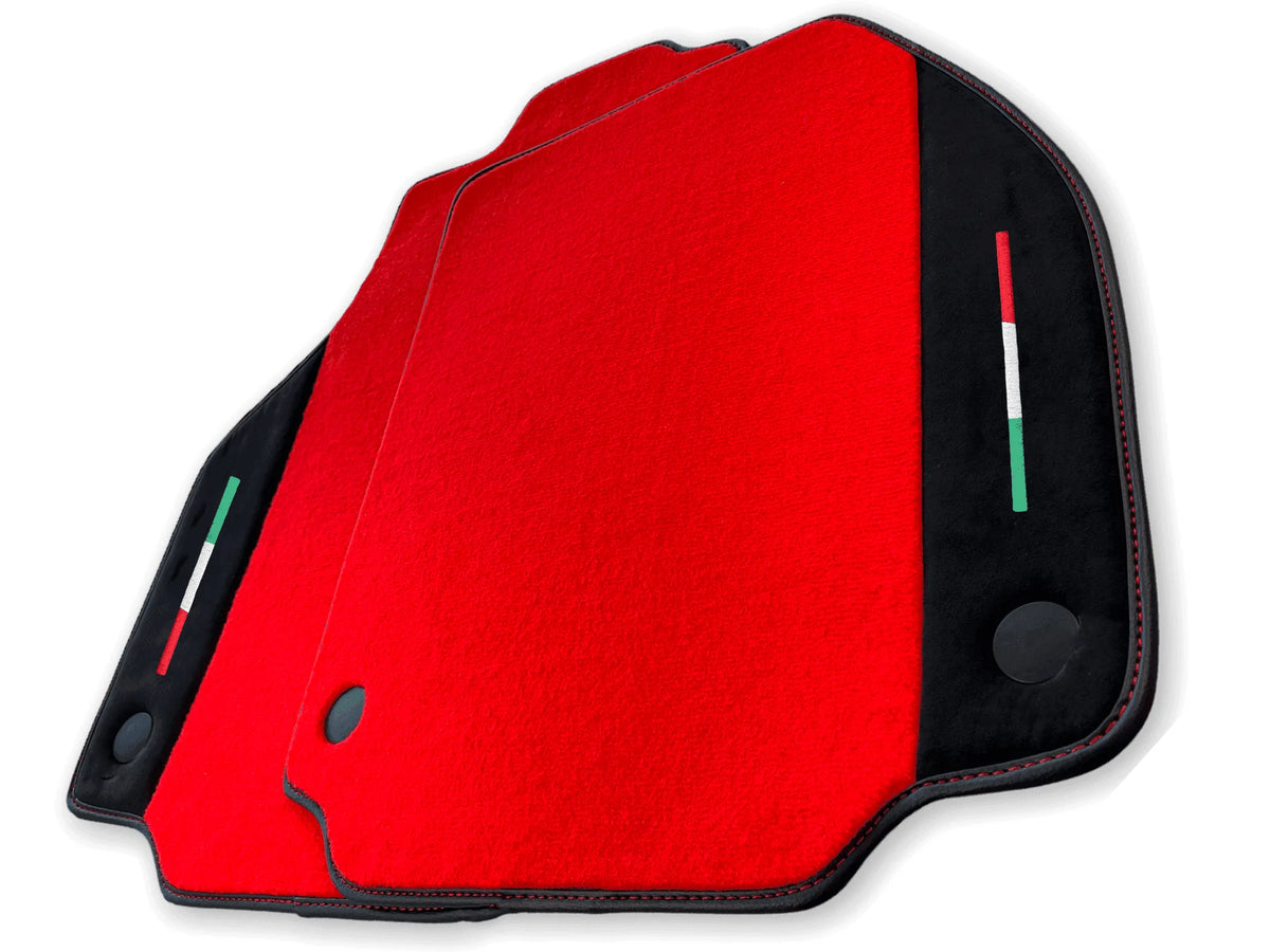 Floor Mats For Ferrari 458 Italia (2009-2015) Red Carpet And Alcantara Leather - AutoWin