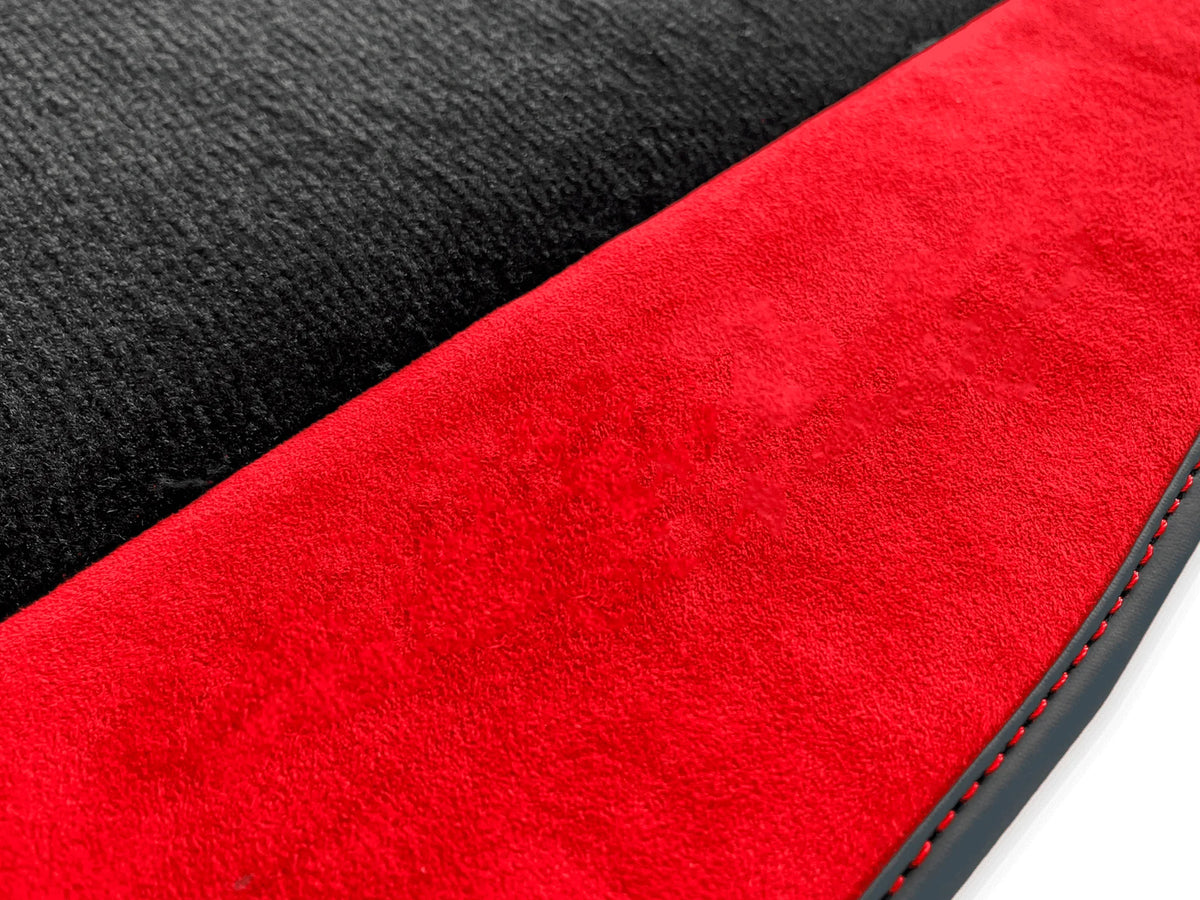 Floor Mats For Ferrari 458 Speciale (2012-2015) Red Alcantara Leather - AutoWin