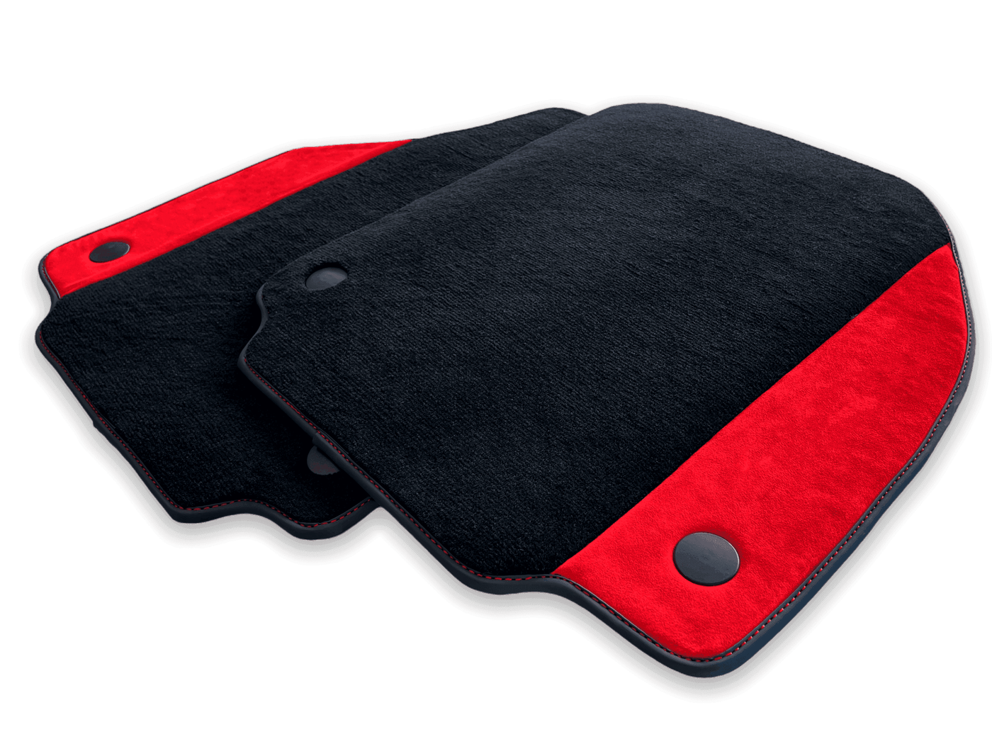 Floor Mats For Ferrari 458 Speciale (2012-2015) Red Alcantara Leather - AutoWin