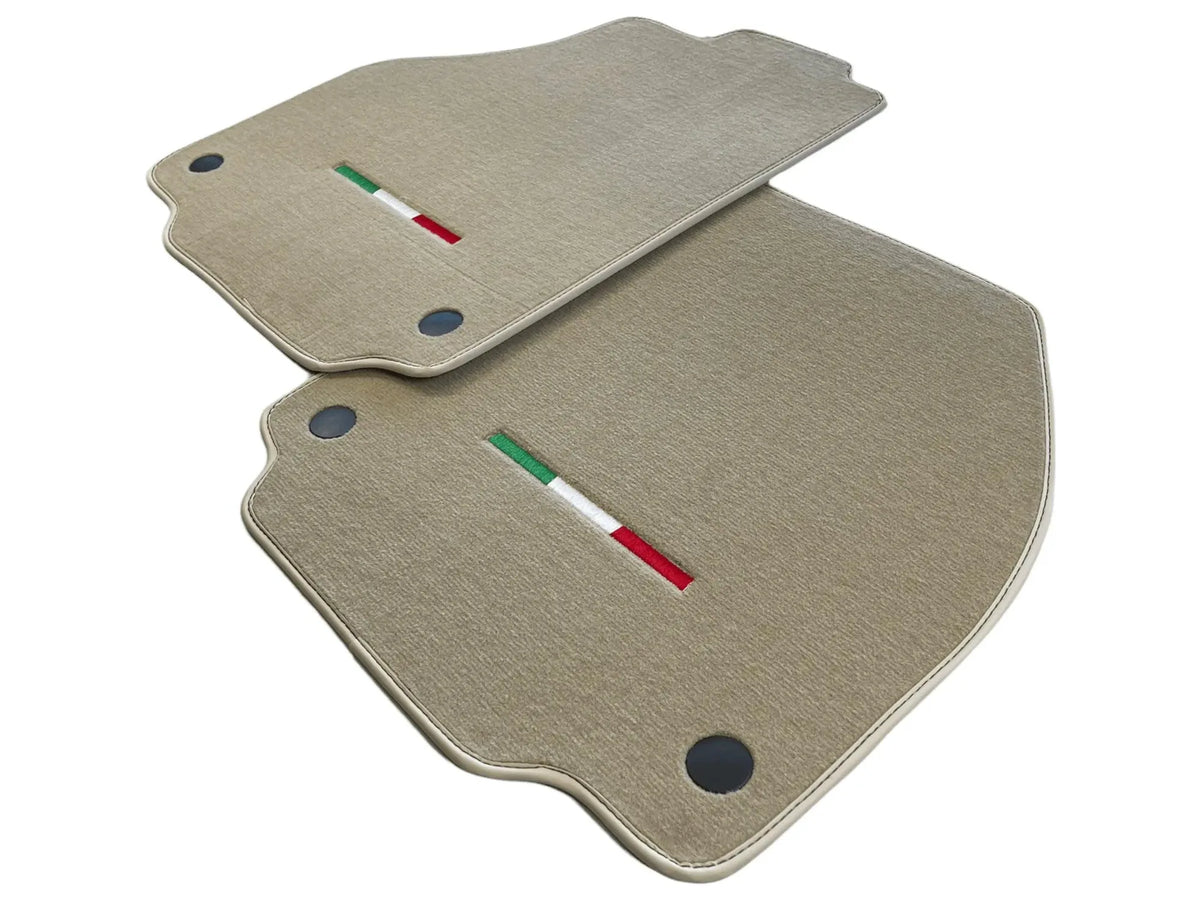 Floor Mats For Ferrari 488 2015-2022 Beige Autowin Brand Italian Edition