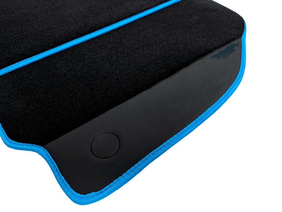 Floor Mats For Ferrari 488 GTB 2015-2022 Alcantara Leather Light Blue Trim