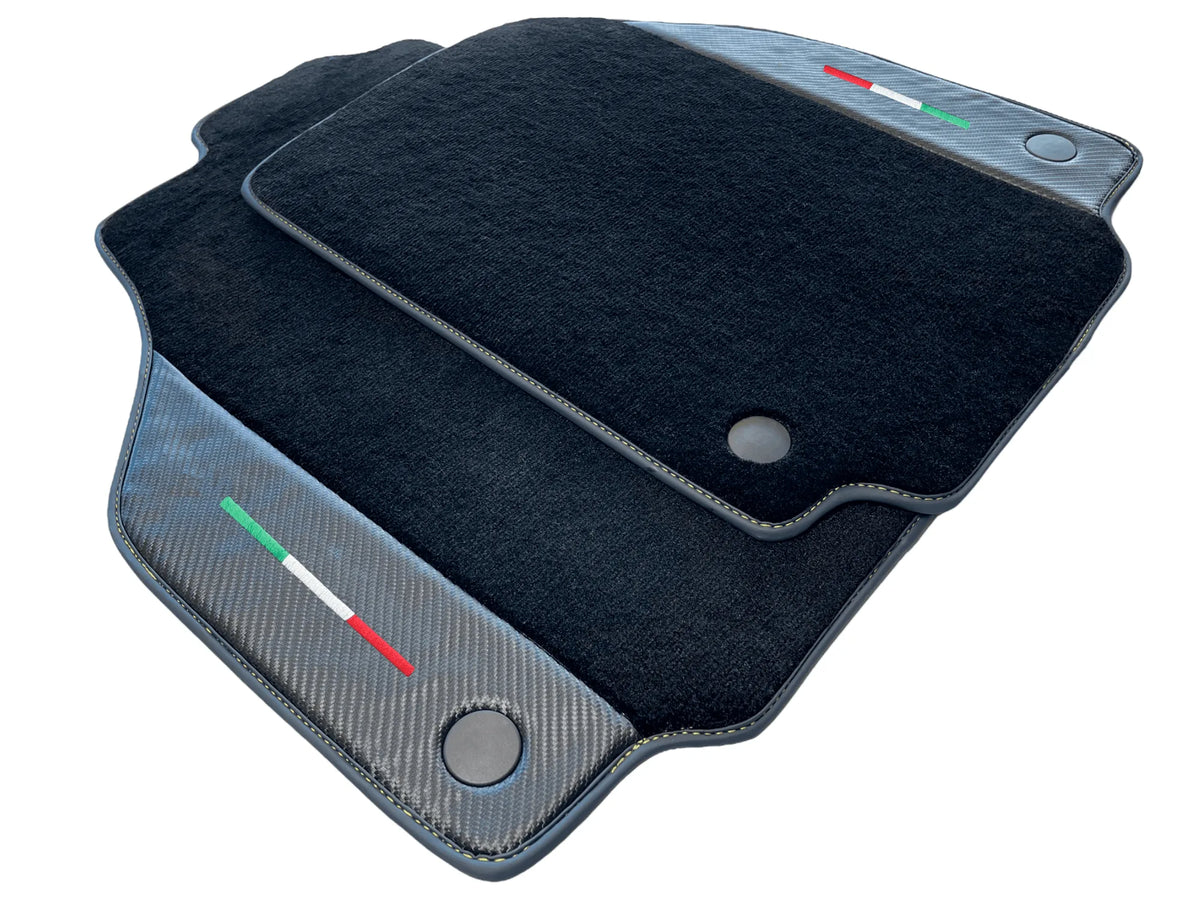 Floor Mats For Ferrari 488 GTB 2015-2022 Carpet With Carbon Fiber - AutoWin