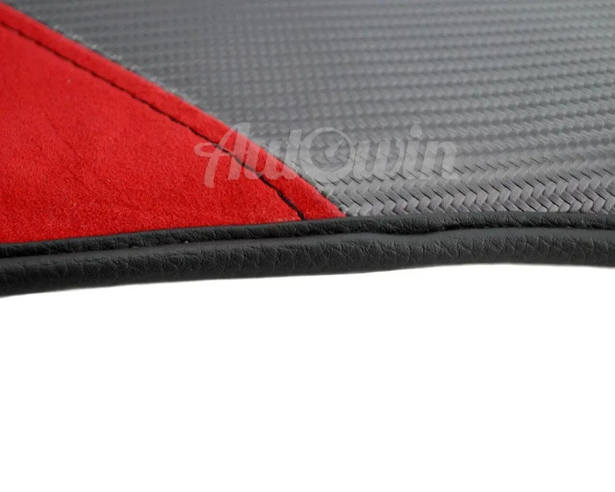 Floor Mats For Ferrari F430 2004-2009 Carbon & Alcantara Leather - AutoWin