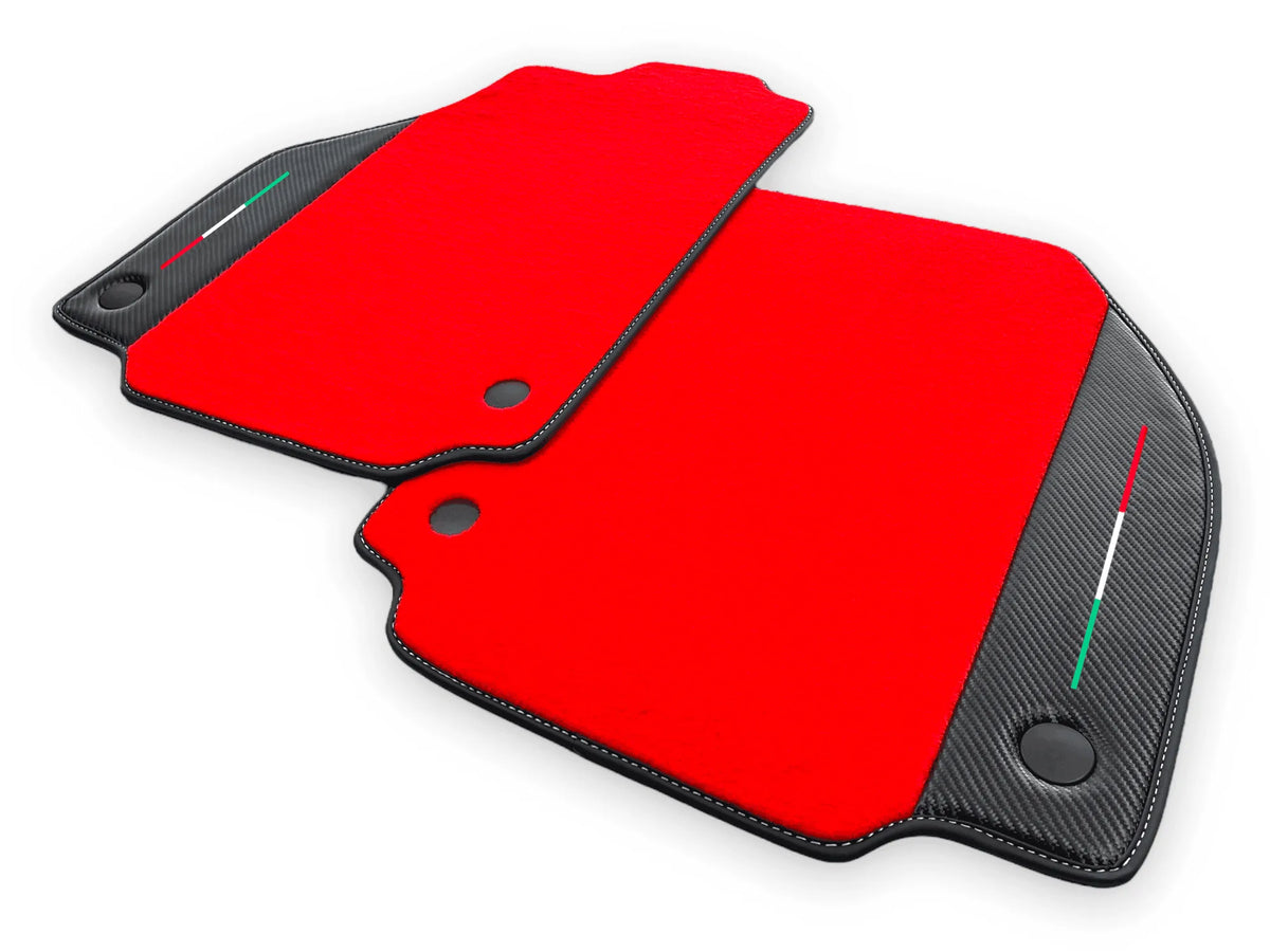 Floor Mats For Ferrari F8 Tributo 2019-2022 With Carbon Leather - AutoWin