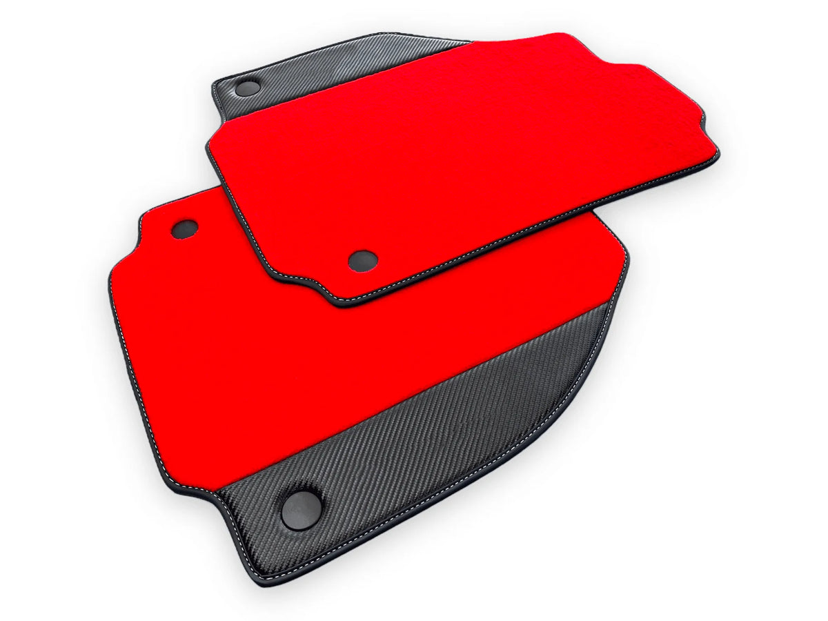 Floor Mats For Ferrari F8 Tributo 2019-2023 With Carbon Leather - AutoWin