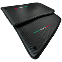 Floor Mats for Ferrari SF90 Stradale (2019-2024) Made From Carbon Fiber Leather - AutoWin