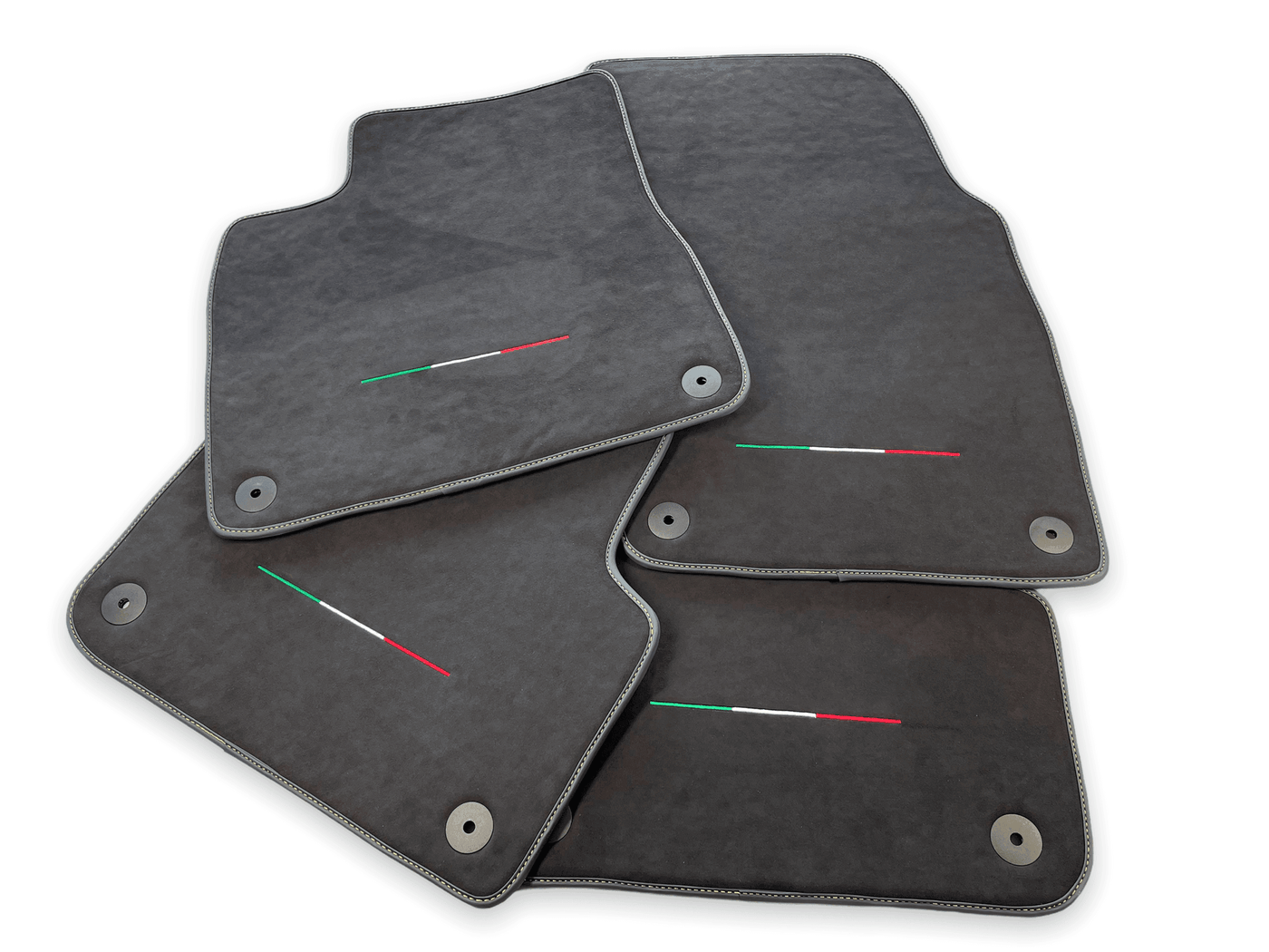 Floor Mats For Lamborghini Urus Alcantara Leather With Yellow Stitching - AutoWin