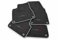 Floor Mats For Lamborghini Urus Alcantara Leather With Yellow Stitching White trim
