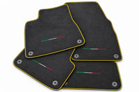 Floor Mats For Lamborghini Urus Alcantara Leather With Yellow Stitching Yellow trim