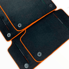 Floor Mats For Lamborghini Urus Black Tailored With Orange Rounds Carpets - AutoWin