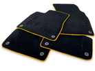 Floor Mats For Lamborghini Urus Black Tailored With Yellow Trim - AutoWin