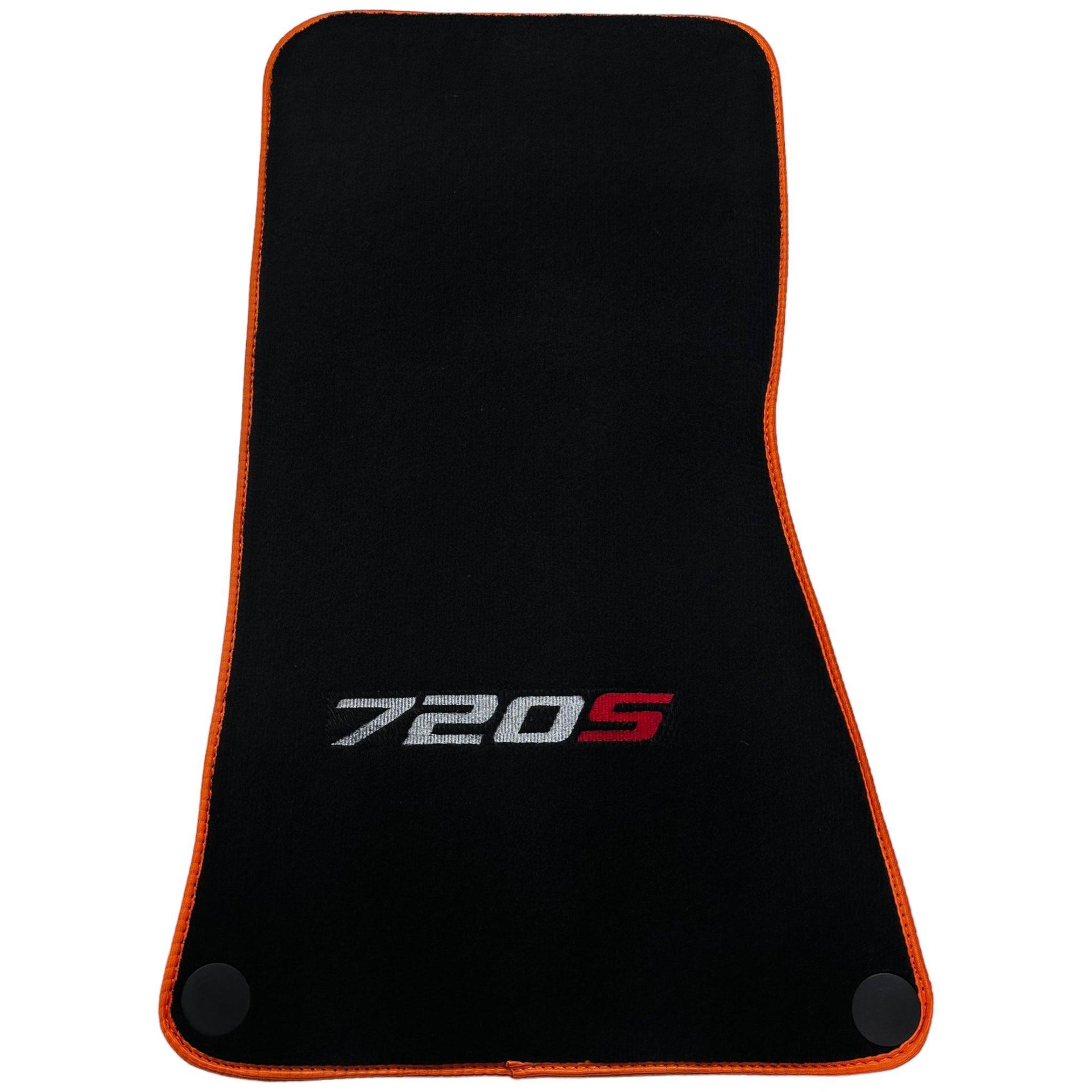 Floor Mats For McLaren 720S Black Tailored With Orange Trim - AutoWin