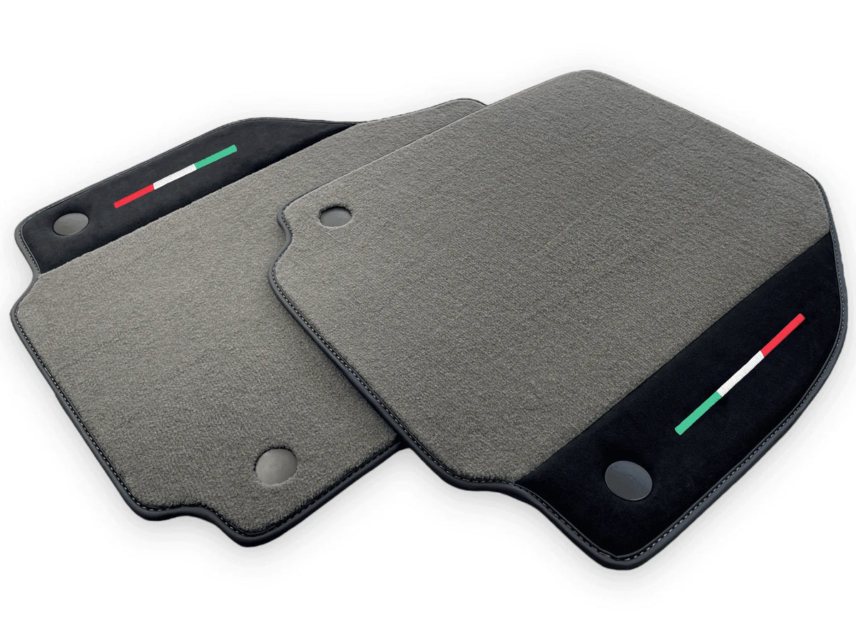 Gray Floor Mats For Ferrari 488 GTB 2015-2022 Carpets With Alcantara Leather