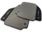 Gray Floor Mats For Ferrari 488 Spider (2016-2022) Carpets With Alcantara Leather | Italian Flag - AutoWin