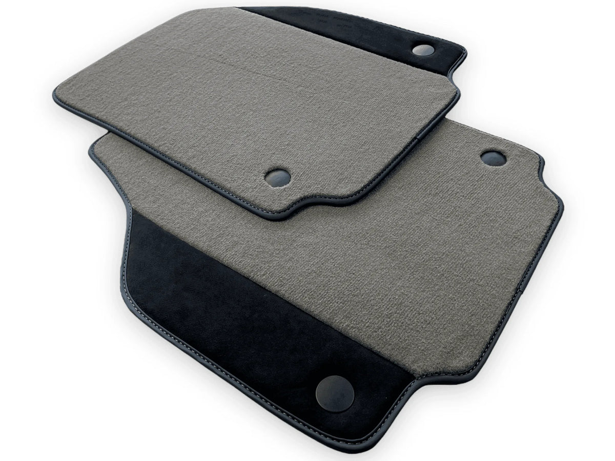 Gray Floor Mats For Ferrari 488 GTB 2015-2022 Carpets With Alcantara Leather