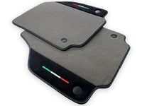 Gray Floor Mats For Ferrari 488 Spider (2016-2022) Carpets With Alcantara Leather | Italian Flag - AutoWin