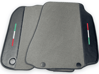 Gray Floor Mats For Ferrari F12 Berlinetta (2012-2022) With Carbon Fiber Leather - AutoWin