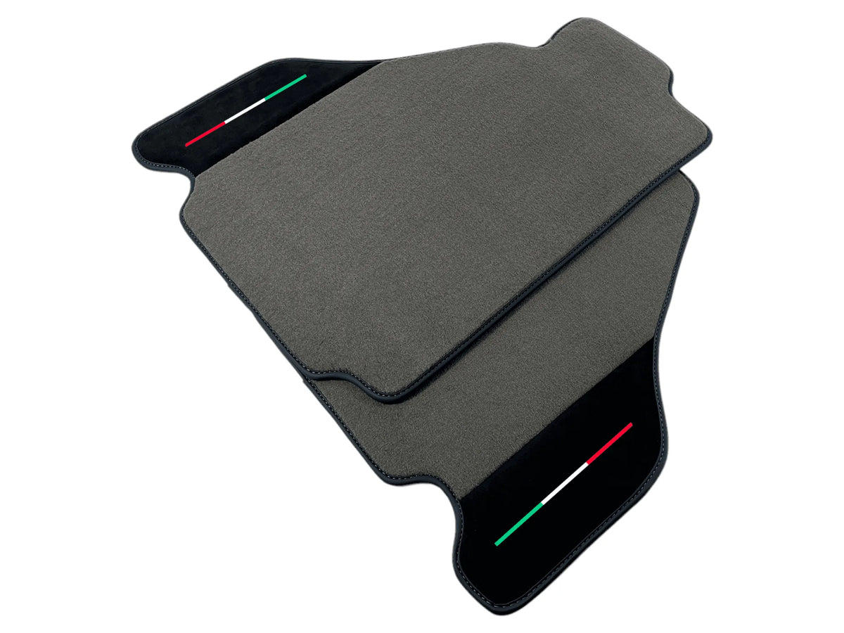 Gray Floor Mats For Ferrari F430 2004-2009 With Alcantara Leather - AutoWin
