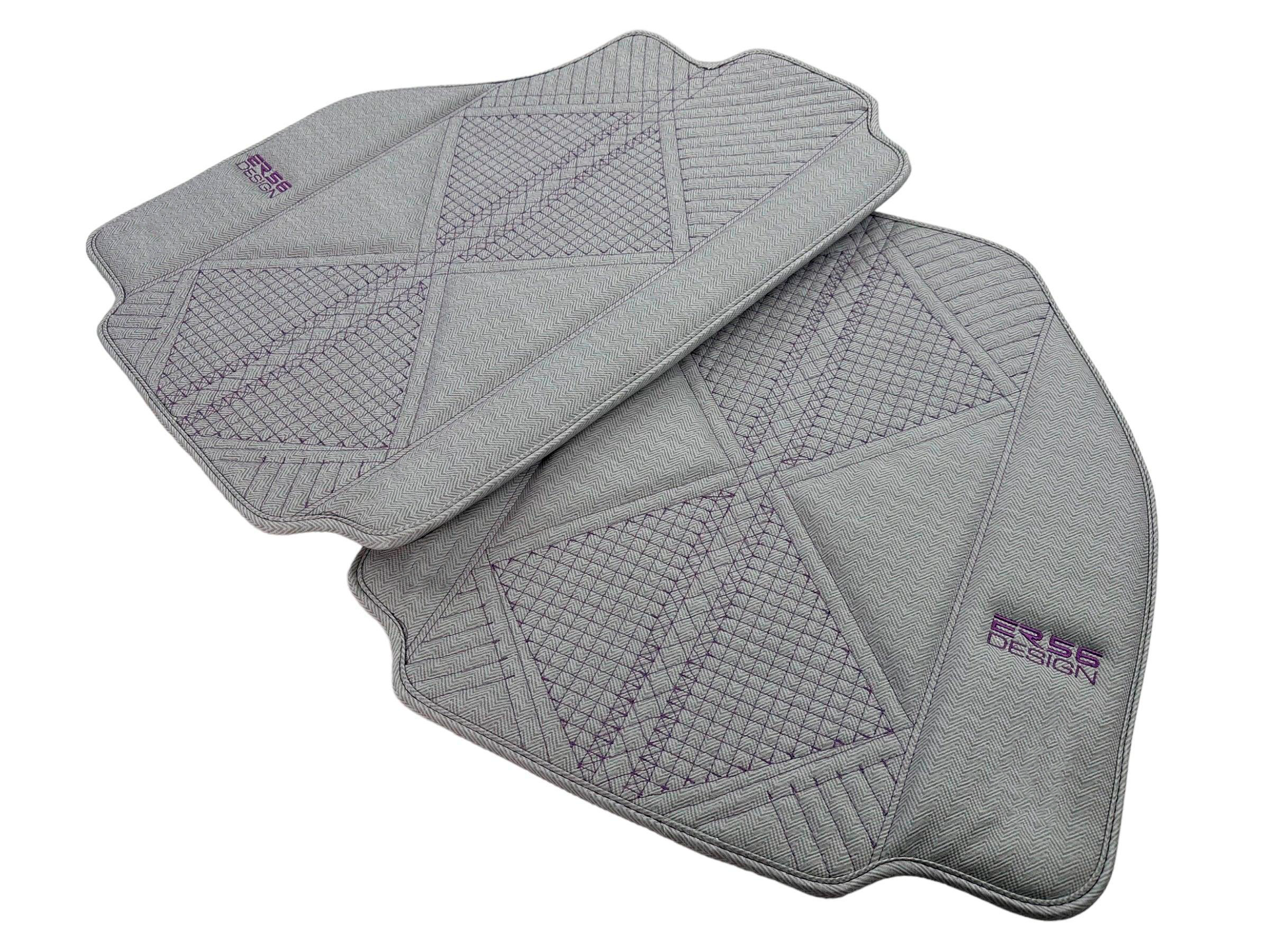 Gray Leather Floor Mats For Ferrari 488 Pista Spider (2019-2021) ER56 Design