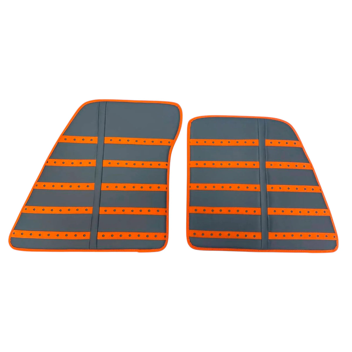 Gray Leather Floor Mats with Orange Daytona Design for Ferrari SF90 Stradale (2019-2024)