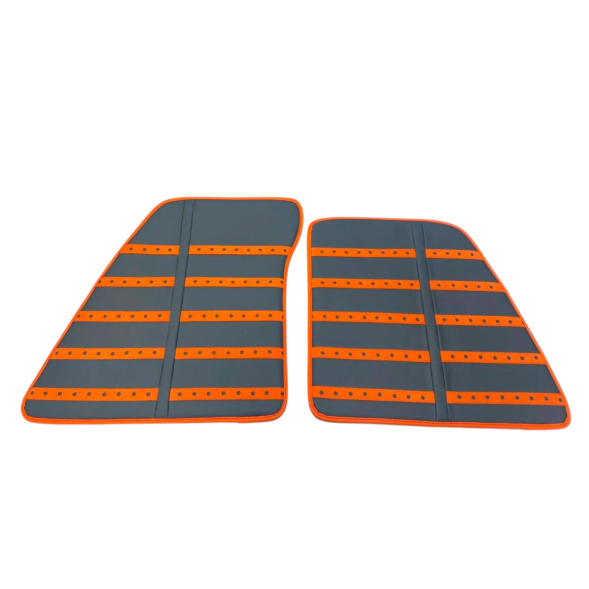Gray Leather Floor Mats with Orange Daytona Design for Ferrari SF90 Stradale (2019-2024)