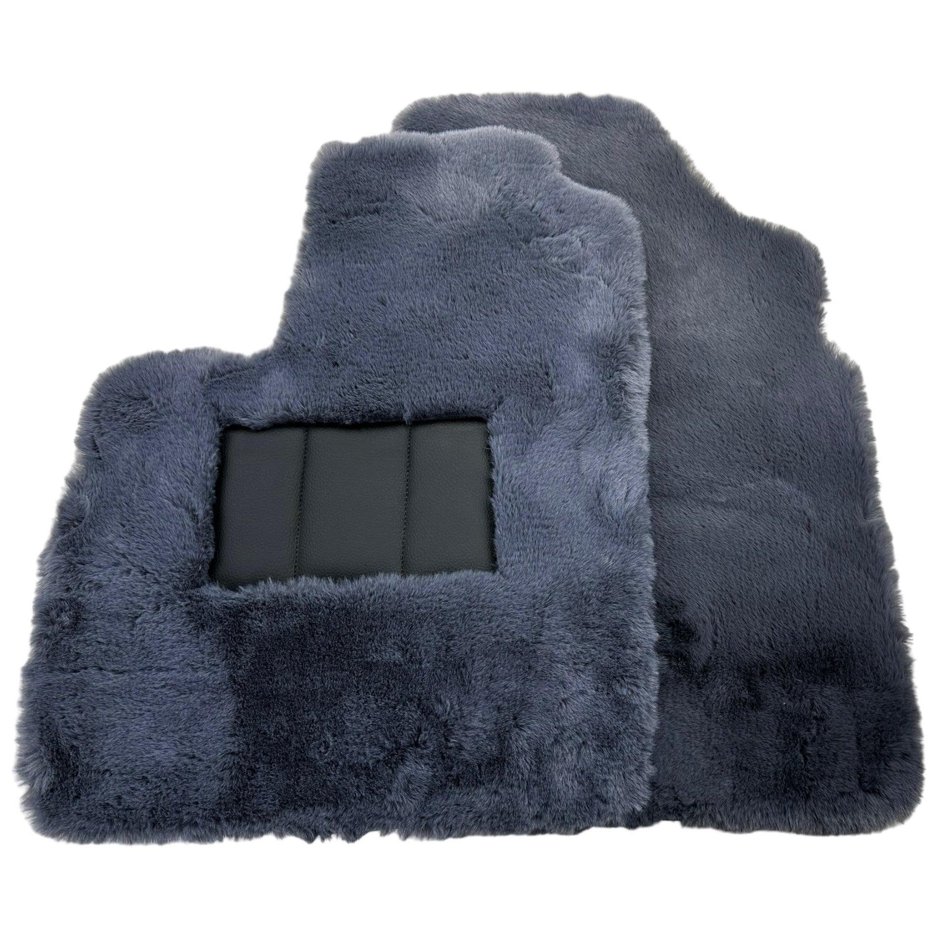 Gray Sheepskin Floor Mats For Bentley Continental GTC (2011-2018) ER56 Design - AutoWin