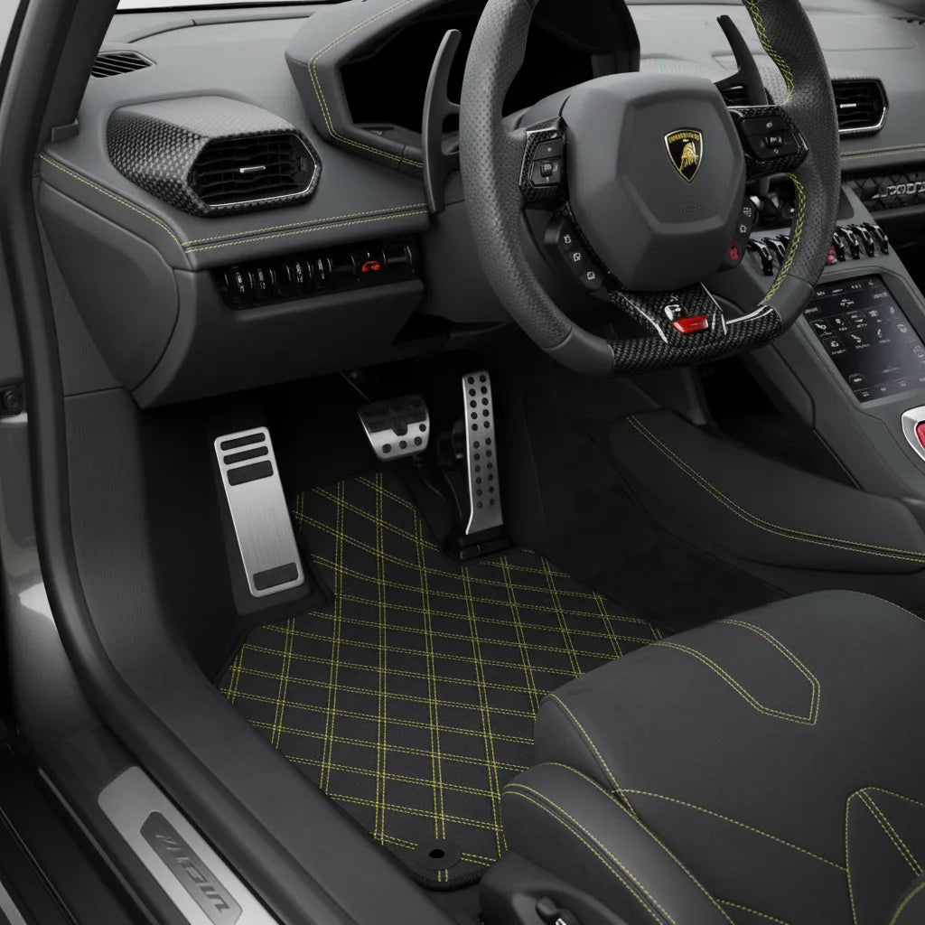 Interior look of floor mats for Lamborghini Huracan Perfomante (2017-2019)