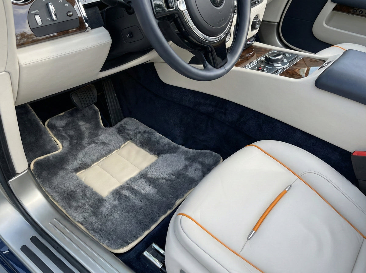 Sheepskin Floor Mats For Rolls Royce Dawn Rr6 2016-2023 Er56 Design Brand