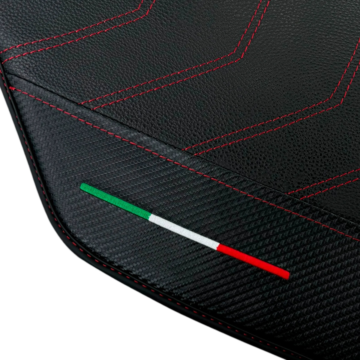 Leather Floor Mats For Ferrari 458 GT2 2012-2015 With Carbon Fiber | Italian Edition