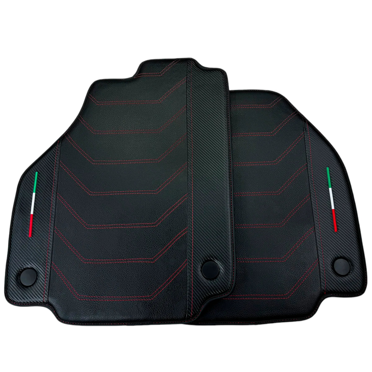 Leather Floor Mats For Ferrari 458 GT2 2012-2015 With Carbon Fiber | Italian Edition