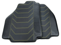 Leather Floor Mats For Ferrari 458 Speciale 2012-2015 Black With Yellow Sewing