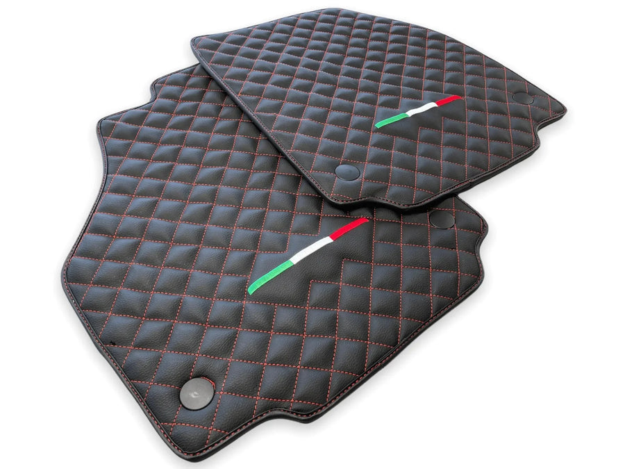 Leather Floor Mats For Ferrari 458 Spider 2012-2015 Black